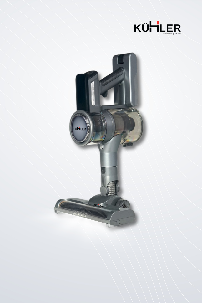 KH-V700 Metalik Gri Kablosuz Şarjlı Elektrikli Dikey Süpürge