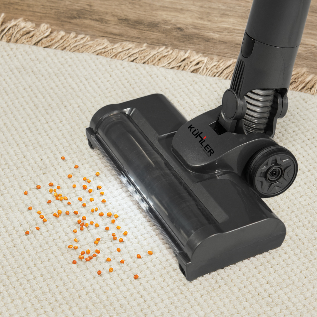 KH-V700 Metalik Gri Kablosuz Şarjlı Elektrikli Dikey Süpürge