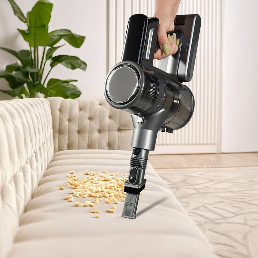 KH-V700 Metalik Gri Kablosuz Şarjlı Elektrikli Dikey Süpürge